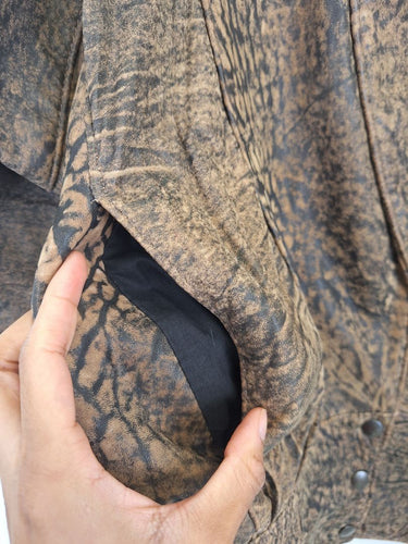 Second-Hand - Atelier 15 Rare Vintage Grunge Print Leather Jacket Size 10 - SwapUp