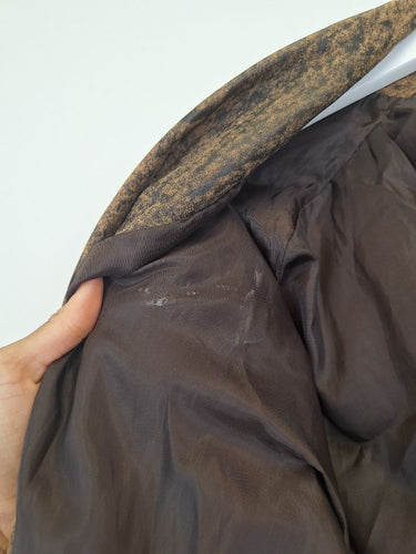 Second-Hand - Atelier 15 Rare Vintage Grunge Print Leather Jacket Size 10 - SwapUp