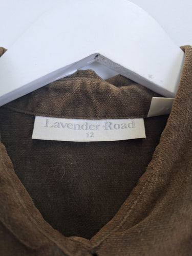 Second-Hand - Lavender Road Dark Olive Embroidered Detail Shirt Size 12 - SwapUp