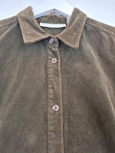 Second-Hand - Lavender Road Dark Olive Embroidered Detail Shirt Size 12 - SwapUp