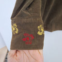 Second-Hand - Lavender Road Dark Olive Embroidered Detail Shirt Size 12 - SwapUp