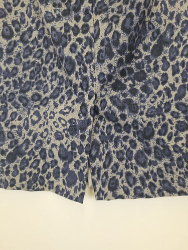 Second-Hand - Sportscraft Ink Blue Leopard Tailored Mini Skirt Size 10 - SwapUp