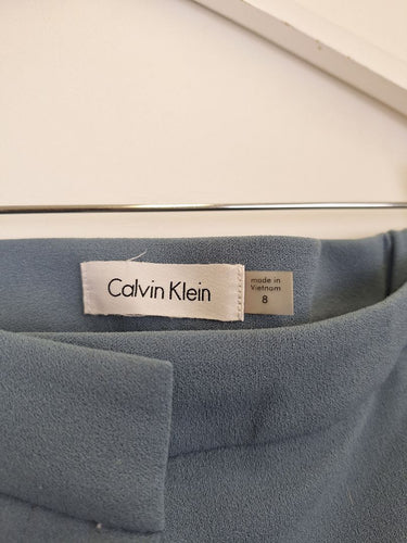 Second-Hand - Calvin Klein Steel Blue Straight Leg Pants Size 10 - SwapUp