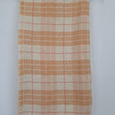 Second-Hand - Oroton Peach Checkered Fringe Edge Scarf - SwapUp