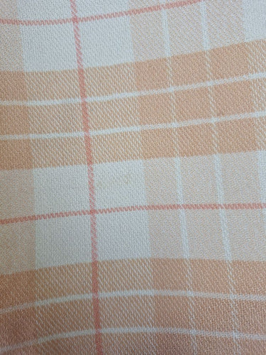 Second-Hand - Oroton Peach Checkered Fringe Edge Scarf - SwapUp