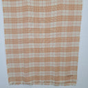 Second-Hand - Oroton Peach Checkered Fringe Edge Scarf - SwapUp