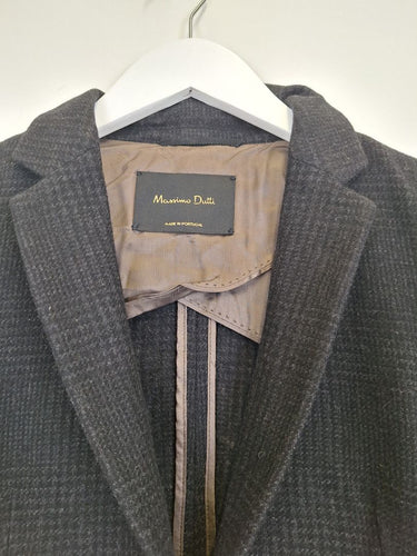 Second-Hand - Massimo Dutti Classic Wool Blend Grey Hounds tooth Blazer Size XS - SwapUp