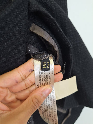 Second-Hand - Massimo Dutti Classic Wool Blend Grey Hounds tooth Blazer Size XS - SwapUp