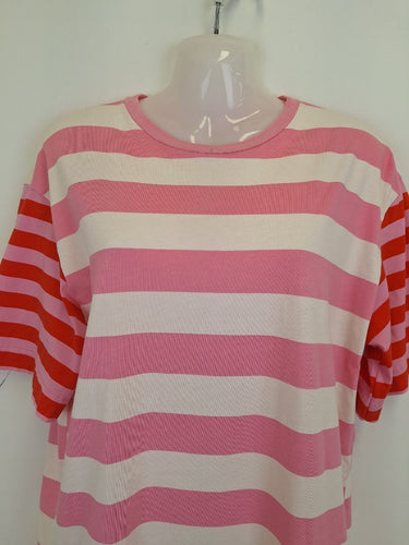 Second-Hand - United Colors of Benetton Candy Stripe Jersey T-Shirt Dress Size XS - SwapUp