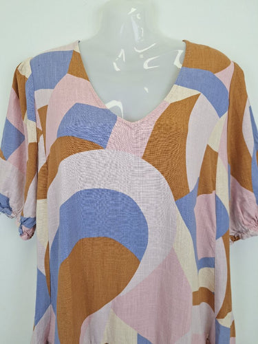 Second-Hand - Mister Zimi Pastel Swirl Mini Dress Size 8 - SwapUp
