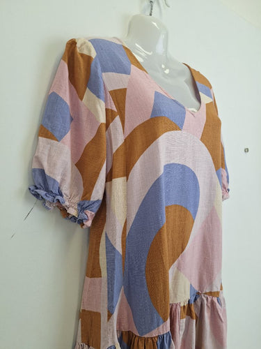 Second-Hand - Mister Zimi Pastel Swirl Mini Dress Size 8 - SwapUp