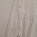 Second-Hand - Blue Illusion Semi Sheer Lace Patchwork Shirt Size XS - SwapUp