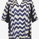 Second-Hand - Luxe Deluxe Silk Chevron Poolside Mini Dress Size 12 - SwapUp