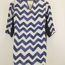 Second-Hand - Luxe Deluxe Silk Chevron Poolside Mini Dress Size 12 - SwapUp