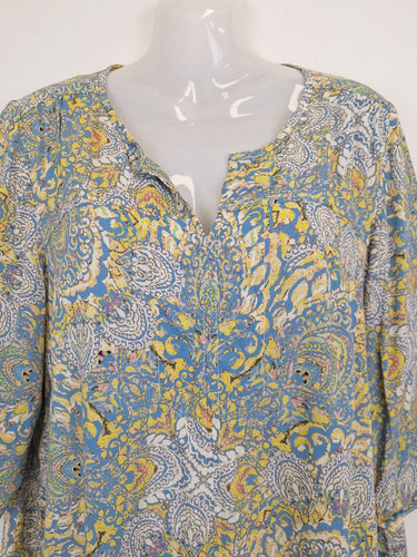 Second-Hand - The Ark Daisy Blue Boho Mini Dress Size M - SwapUp
