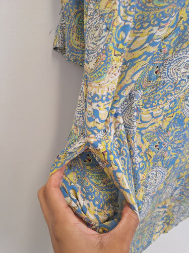 Second-Hand - The Ark Daisy Blue Boho Mini Dress Size M - SwapUp