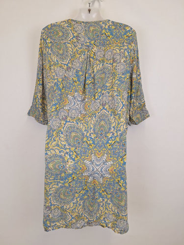 Second-Hand - The Ark Daisy Blue Boho Mini Dress Size M - SwapUp