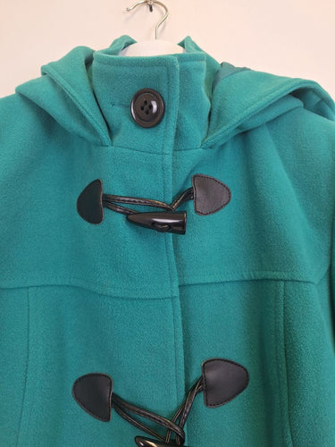 Second-Hand - Sabena Teal Hooded Duffle Coat Size 10 - SwapUp