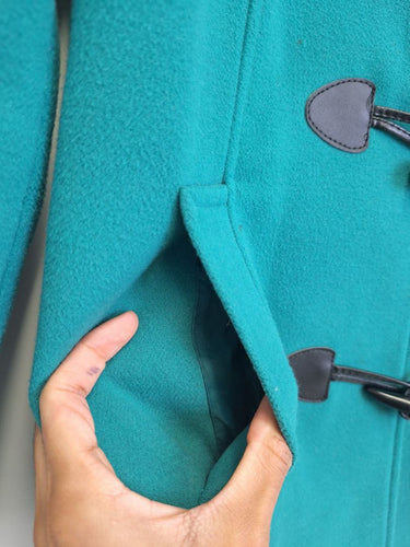 Second-Hand - Sabena Teal Hooded Duffle Coat Size 10 - SwapUp