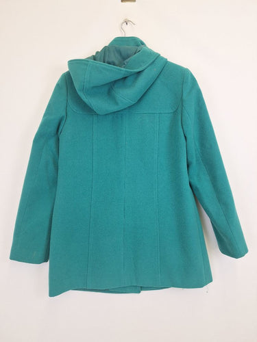 Second-Hand - Sabena Teal Hooded Duffle Coat Size 10 - SwapUp
