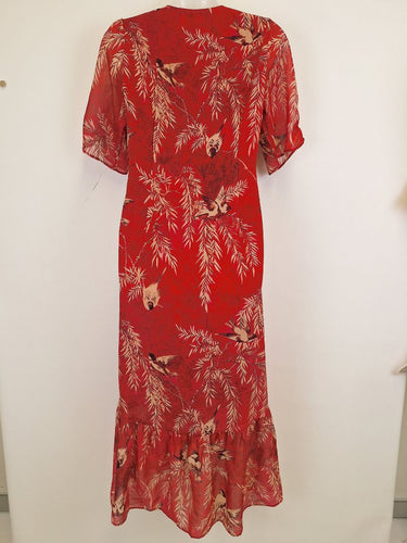 Second-Hand - Hope & Ivy Playful Sparrows Midi Dress Size 10 - SwapUp