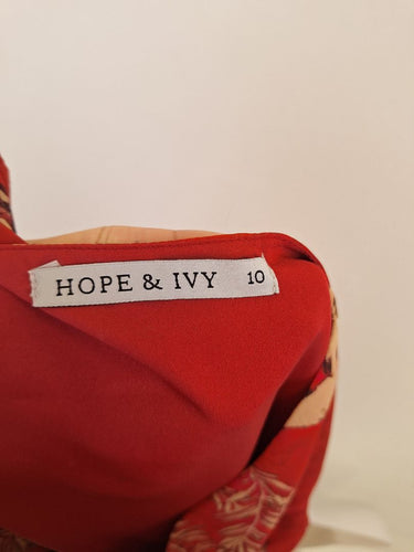 Second-Hand - Hope & Ivy Playful Sparrows Midi Dress Size 10 - SwapUp