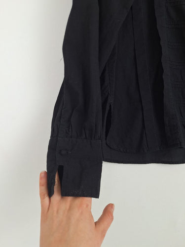 Second-Hand - Assorted Brands Elegant Pleated Cotton Top Size M - SwapUp