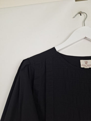 Second-Hand - Assorted Brands Elegant Pleated Cotton Top Size M - SwapUp