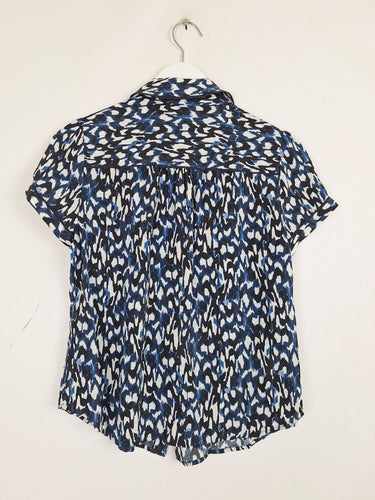 Second-Hand - Marcs Essential Trimmed Office Silk Staple Blouse Size 10 - SwapUp