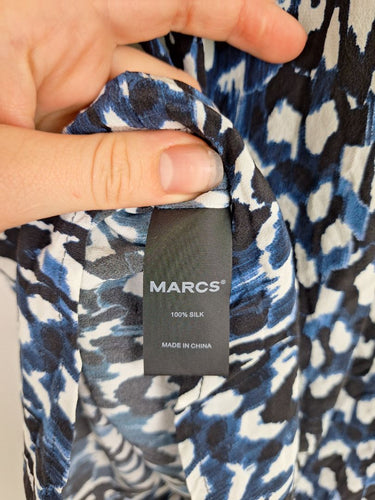 Second-Hand - Marcs Essential Trimmed Office Silk Staple Blouse Size 10 - SwapUp