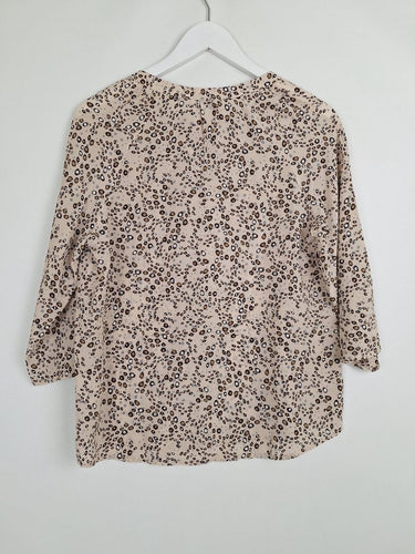 Second-Hand - Marcs Stylish Tied Patterned Silk Top Size 8 - SwapUp
