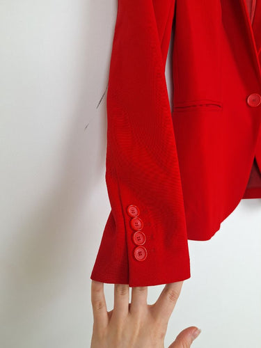 Second-Hand - Marcs Crimson Tailored Work Staple Blazer Size 6 - SwapUp