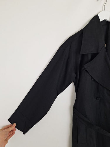 Second-Hand - Elk Effortless Anneli Noir Linen Coat Size 6 - SwapUp