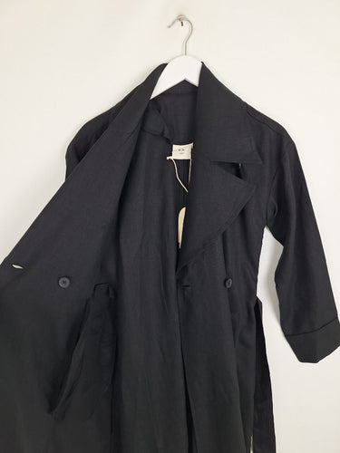 Second-Hand - Elk Effortless Anneli Noir Linen Coat Size 6 - SwapUp