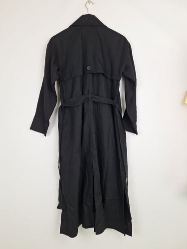 Second-Hand - Elk Effortless Anneli Noir Linen Coat Size 6 - SwapUp