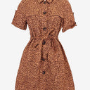 Second-Hand - Marcs Animal Print Linen Utility Mini Dress Size 8 - SwapUp