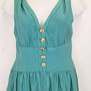 Second-Hand - Veronika Maine Seafoam Elevated Gold Button Dress Size 12 - SwapUp