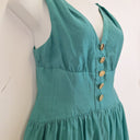 Second-Hand - Veronika Maine Seafoam Elevated Gold Button Dress Size 12 - SwapUp