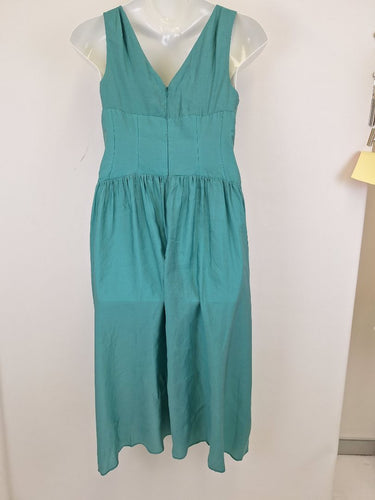 Second-Hand - Veronika Maine Seafoam Elevated Gold Button Dress Size 12 - SwapUp