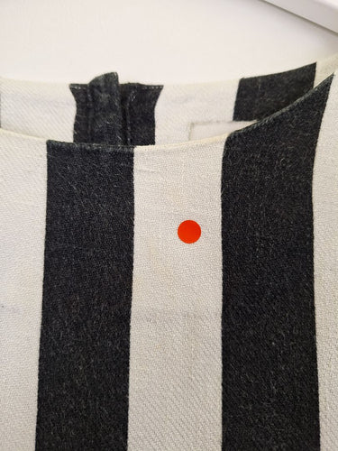 Second-Hand - Lee Mathews Striped Side Split Linen Top Size 12 - SwapUp
