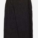Second-Hand - Lee Mathews Charcoal Wool Raw Edge Skirt Size 12 - SwapUp