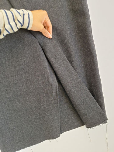 Second-Hand - Lee Mathews Charcoal Wool Raw Edge Skirt Size 12 - SwapUp