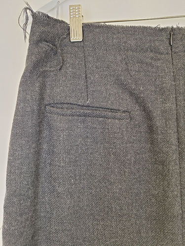 Second-Hand - Lee Mathews Charcoal Wool Raw Edge Skirt Size 12 - SwapUp