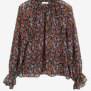 Second-Hand - In Wear Copenhagen Semi Sheer Autumn Leafy Blouse Size 16 - SwapUp