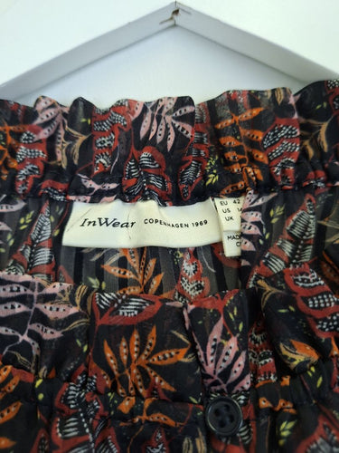 Second-Hand - In Wear Copenhagen Semi Sheer Autumn Leafy Blouse Size 16 - SwapUp