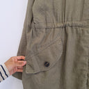 Second-Hand - Jigsaw Linen Blend Khaki Adjustable Waist Jacket Size 16 - SwapUp