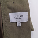 Second-Hand - Jigsaw Linen Blend Khaki Adjustable Waist Jacket Size 16 - SwapUp