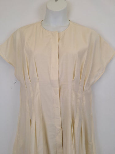 Second-Hand - COS Ivory Classic Pleated Midi Dress Size L - SwapUp