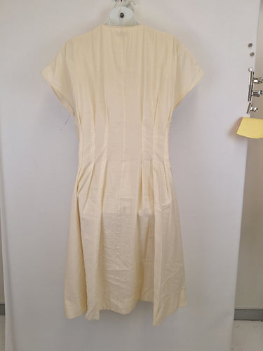 Second-Hand - COS Ivory Classic Pleated Midi Dress Size L - SwapUp