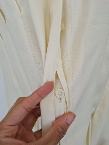 Second-Hand - COS Ivory Classic Pleated Midi Dress Size L - SwapUp